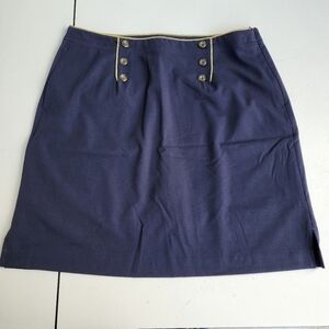 EP PRO Navy Blue Gold Athletic Golf Lined Skort Skirt w Shorts Womens Sz 10